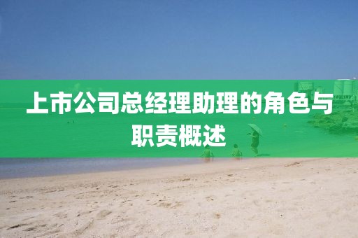 上市公司總經(jīng)理助理的角色與職責(zé)概述