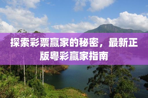 探索彩票贏家的秘密，最新正版粵彩贏家指南