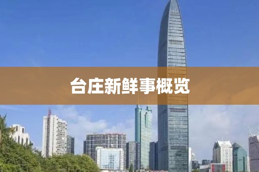 臺莊新鮮事概覽