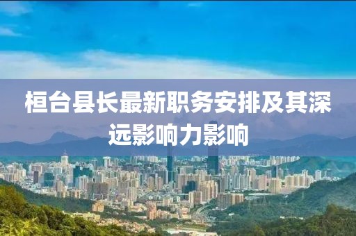 桓臺縣長最新職務安排及其深遠影響力影響