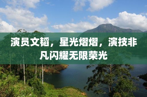 演員文韜，星光熠熠，演技非凡閃耀無限榮光
