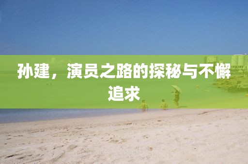 孫建，演員之路的探秘與不懈追求