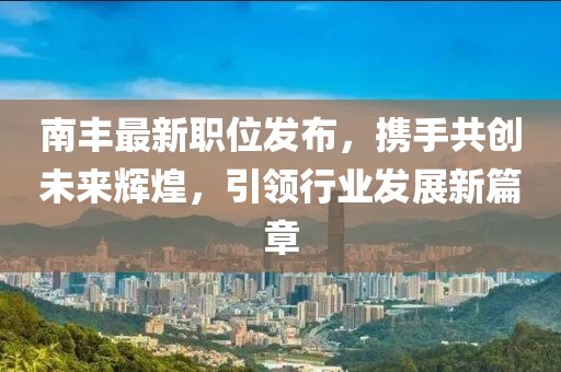 南豐最新職位發(fā)布，攜手共創(chuàng)未來輝煌，引領(lǐng)行業(yè)發(fā)展新篇章
