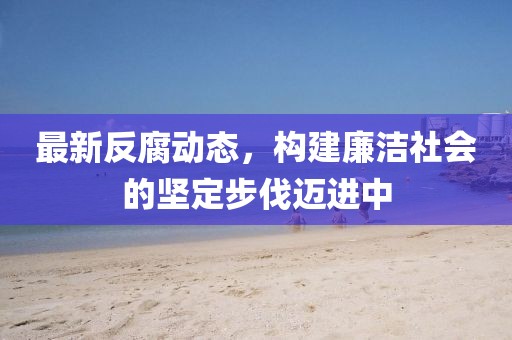 最新反腐動態(tài)，構(gòu)建廉潔社會的堅定步伐邁進(jìn)中