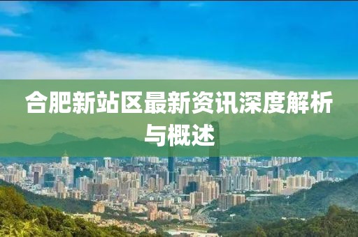合肥新站區(qū)最新資訊深度解析與概述