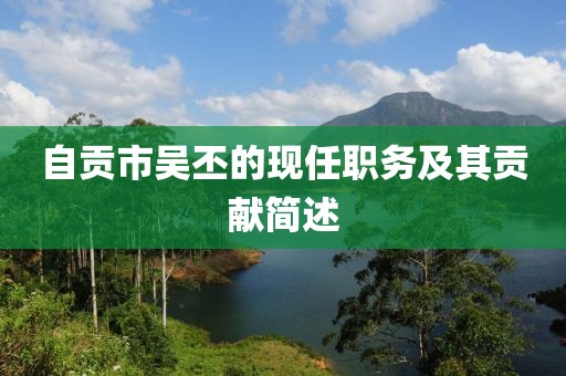 自貢市吳丕的現(xiàn)任職務(wù)及其貢獻(xiàn)簡述