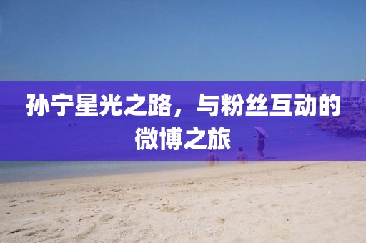 孫寧星光之路，與粉絲互動的微博之旅