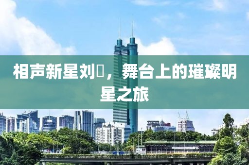 相聲新星劉喆，舞臺上的璀璨明星之旅