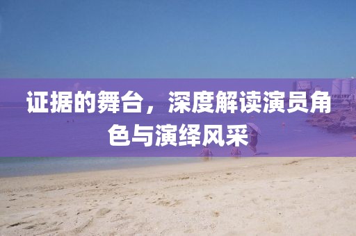 證據(jù)的舞臺，深度解讀演員角色與演繹風采