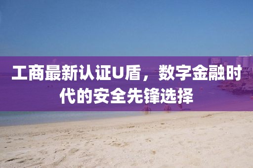 工商最新認(rèn)證U盾，數(shù)字金融時(shí)代的安全先鋒選擇