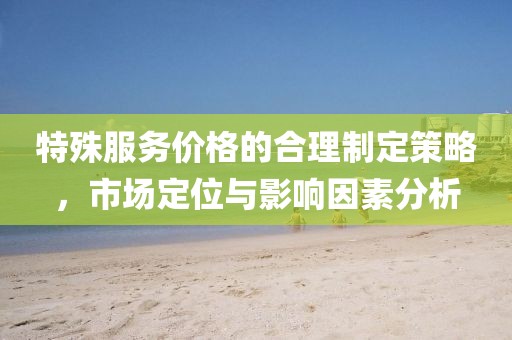 特殊服務價格的合理制定策略，市場定位與影響因素分析