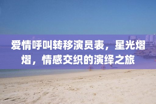 愛(ài)情呼叫轉(zhuǎn)移演員表，星光熠熠，情感交織的演繹之旅