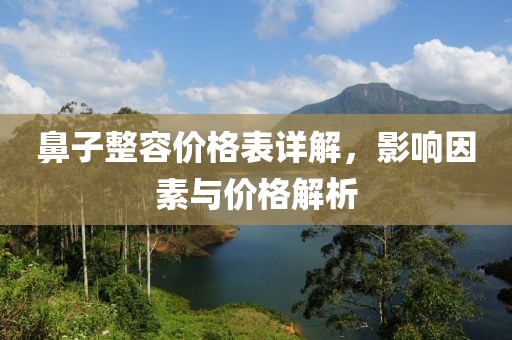 鼻子整容價格表詳解，影響因素與價格解析