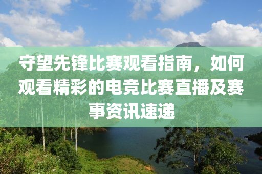 守望先鋒比賽觀看指南，如何觀看精彩的電競(jìng)比賽直播及賽事資訊速遞