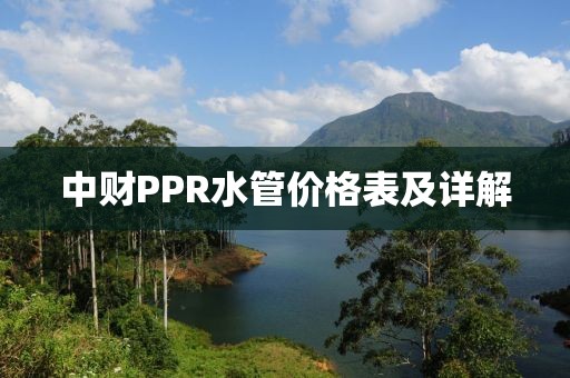 中財PPR水管價格表及詳解