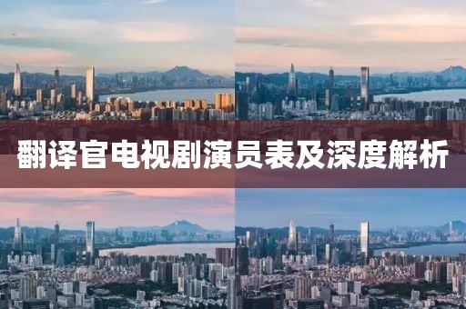 翻譯官電視劇演員表及深度解析