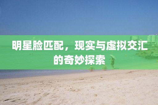 明星臉匹配，現(xiàn)實(shí)與虛擬交匯的奇妙探索