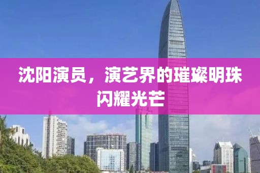 沈陽演員，演藝界的璀璨明珠閃耀光芒