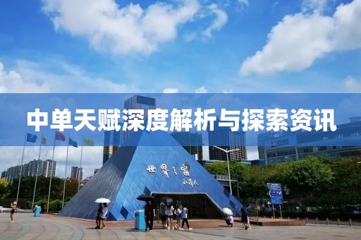 中單天賦深度解析與探索資訊