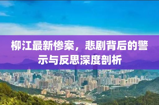 柳江最新慘案，悲劇背后的警示與反思深度剖析
