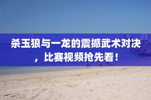 殺玉狼與一龍的震撼武術(shù)對決，比賽視頻搶先看！