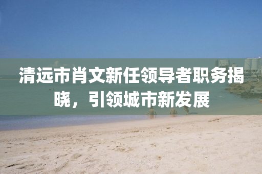 清遠(yuǎn)市肖文新任領(lǐng)導(dǎo)者職務(wù)揭曉，引領(lǐng)城市新發(fā)展