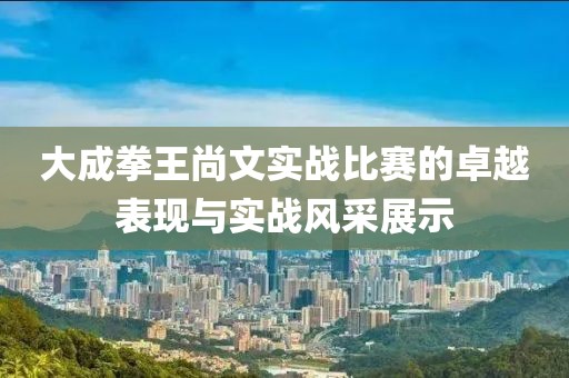 大成拳王尚文實(shí)戰(zhàn)比賽的卓越表現(xiàn)與實(shí)戰(zhàn)風(fēng)采展示