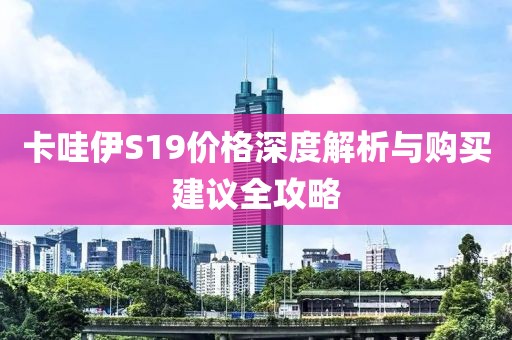 卡哇伊S19價(jià)格深度解析與購(gòu)買建議全攻略