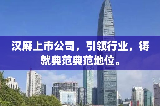 漢麻上市公司，引領行業(yè)，鑄就典范典范地位。