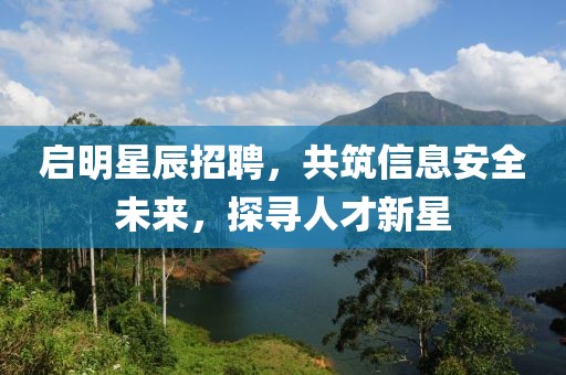 啟明星辰招聘，共筑信息安全未來，探尋人才新星