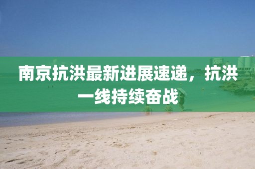 南京抗洪最新進展速遞，抗洪一線持續(xù)奮戰(zhàn)