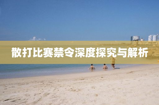 散打比賽禁令深度探究與解析