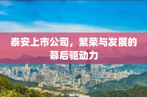 泰安上市公司，繁榮與發(fā)展的幕后驅(qū)動力