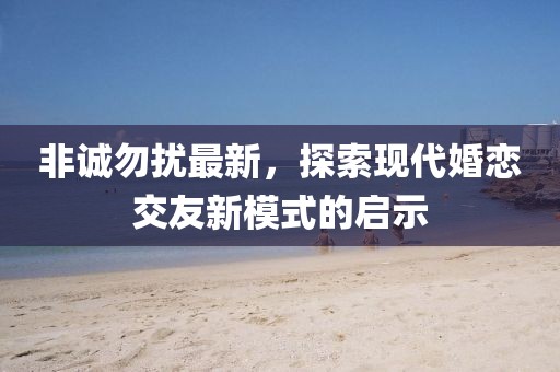非誠勿擾最新，探索現(xiàn)代婚戀交友新模式的啟示