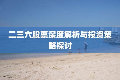 二三六股票深度解析與投資策略探討