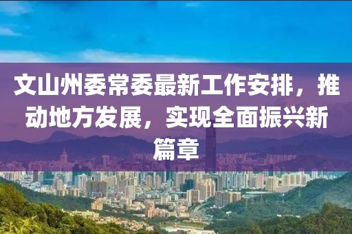 文山州委常委最新工作安排，推動地方發(fā)展，實現(xiàn)全面振興新篇章