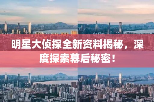 明星大偵探全新資料揭秘，深度探索幕后秘密！