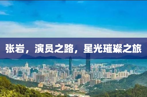 張巖，演員之路，星光璀璨之旅