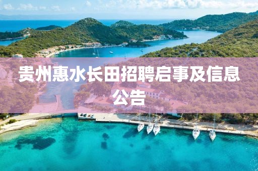 貴州惠水長(zhǎng)田招聘啟事及信息公告